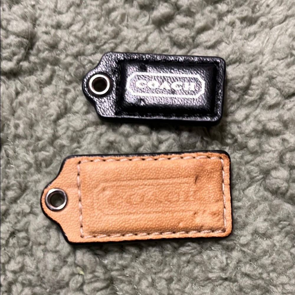 COACH Black and Tan Leather Tags